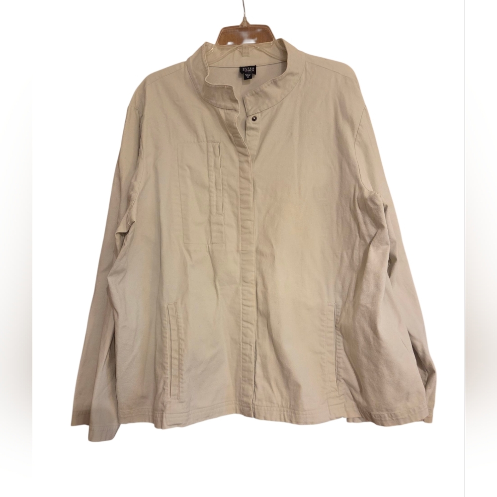 Eileen Fisher Off White Long Sleeve Jacket Plus Size 1X